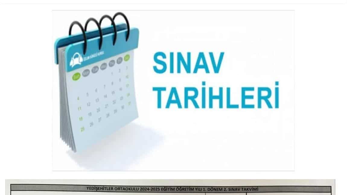 2024-2025 Sınav Takvimi (1.Dönem 2.Yazılılar)